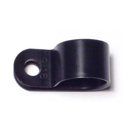 Midwest Fastener Cable Clip, Nylon, Black, 1/2 in L, 10 PK 64228